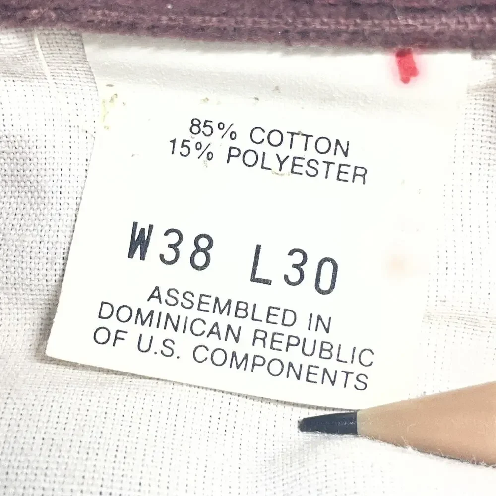 Vtg 90s Levis Dockers Mens Pants Fits 36x29 Double Pleated Corduroy Red/Brown